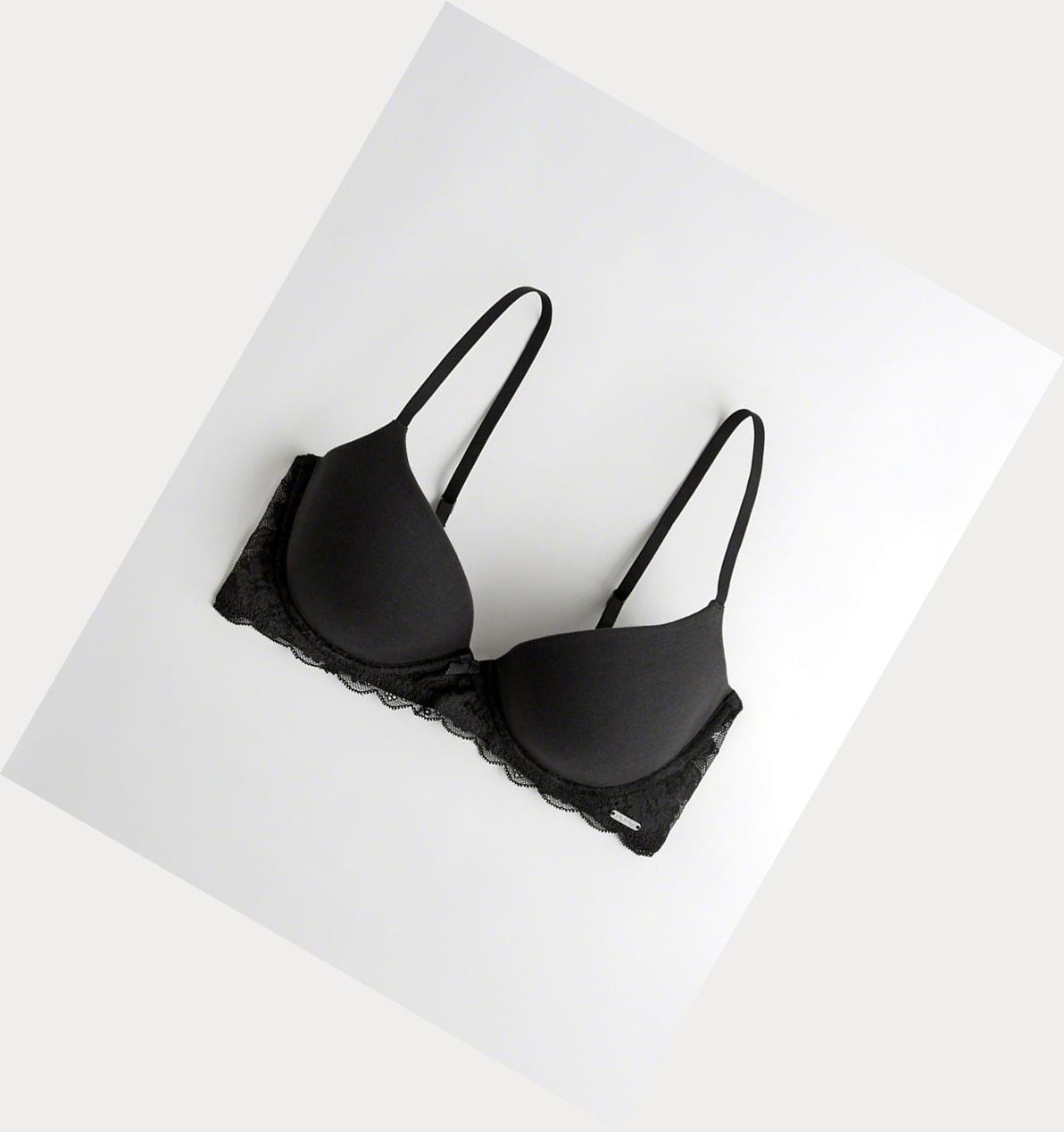 Black Women\'s Hollister Lightly Lined Demi Bras | UK-341PXIS