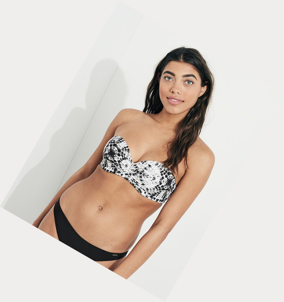 Black Women's Hollister Lightly Lined Multi-Way Bandeau Bikini Tops | UK-152IBDO