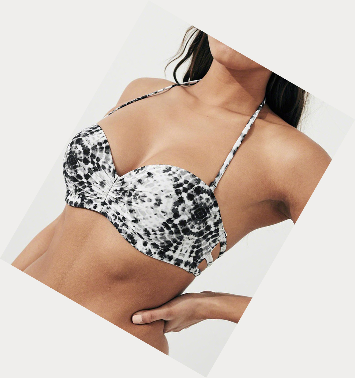 Black Women's Hollister Lightly Lined Multi-Way Bandeau Bikini Tops | UK-152IBDO