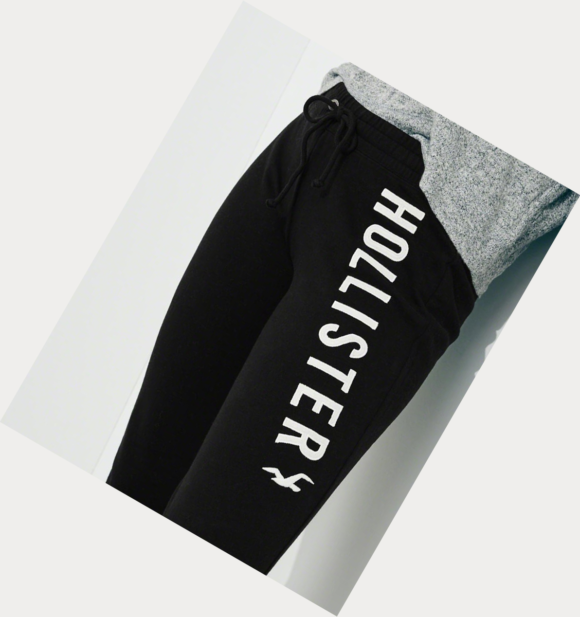 Black Women's Hollister Logo Mid-Rise Classic Sweatpants | UK-145RICU