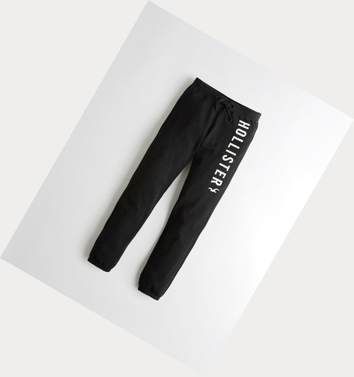 Black Women\'s Hollister Logo Mid-Rise Classic Sweatpants | UK-145RICU