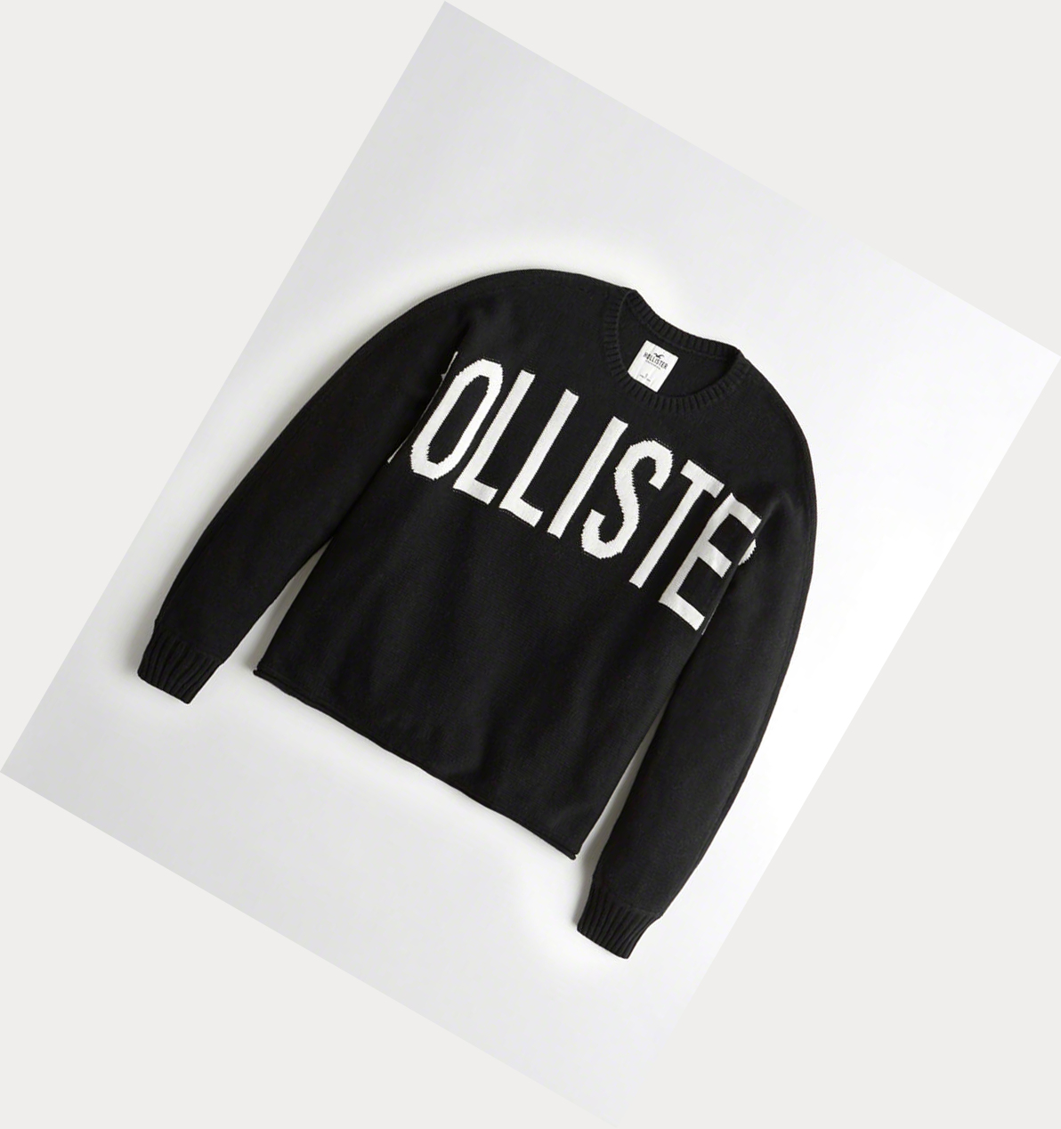 Black Women\'s Hollister Logo Oversized Sweaters | UK-065QVSG