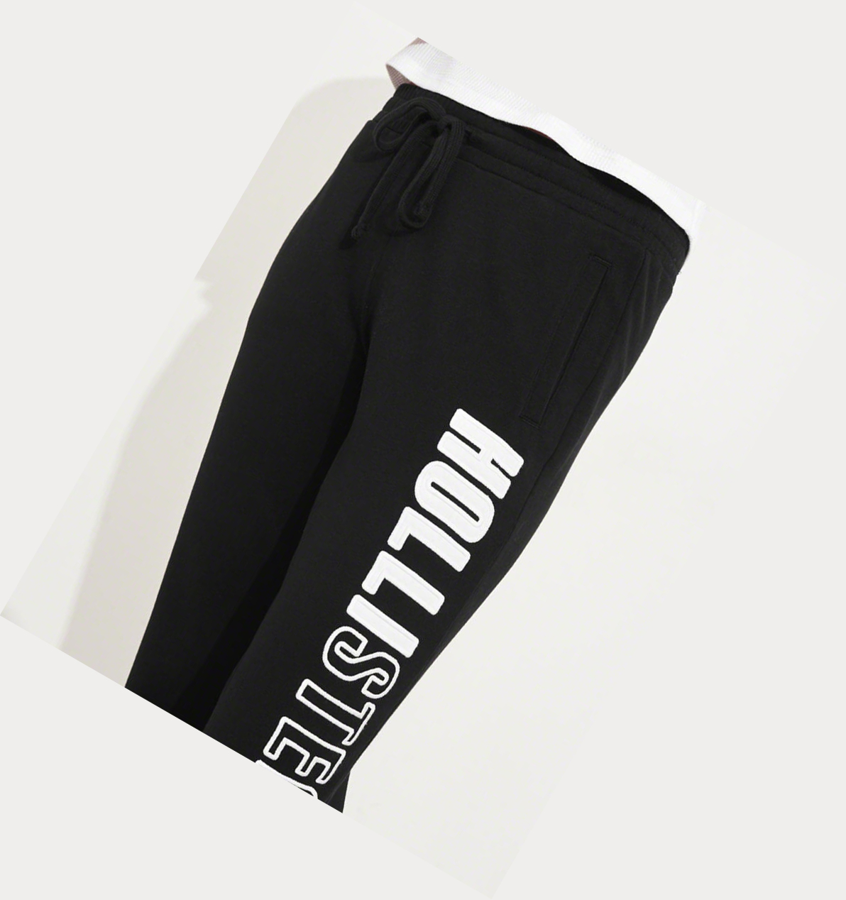 Black Women's Hollister Mid-Rise Fleece Sweatpants | UK-713VWCI