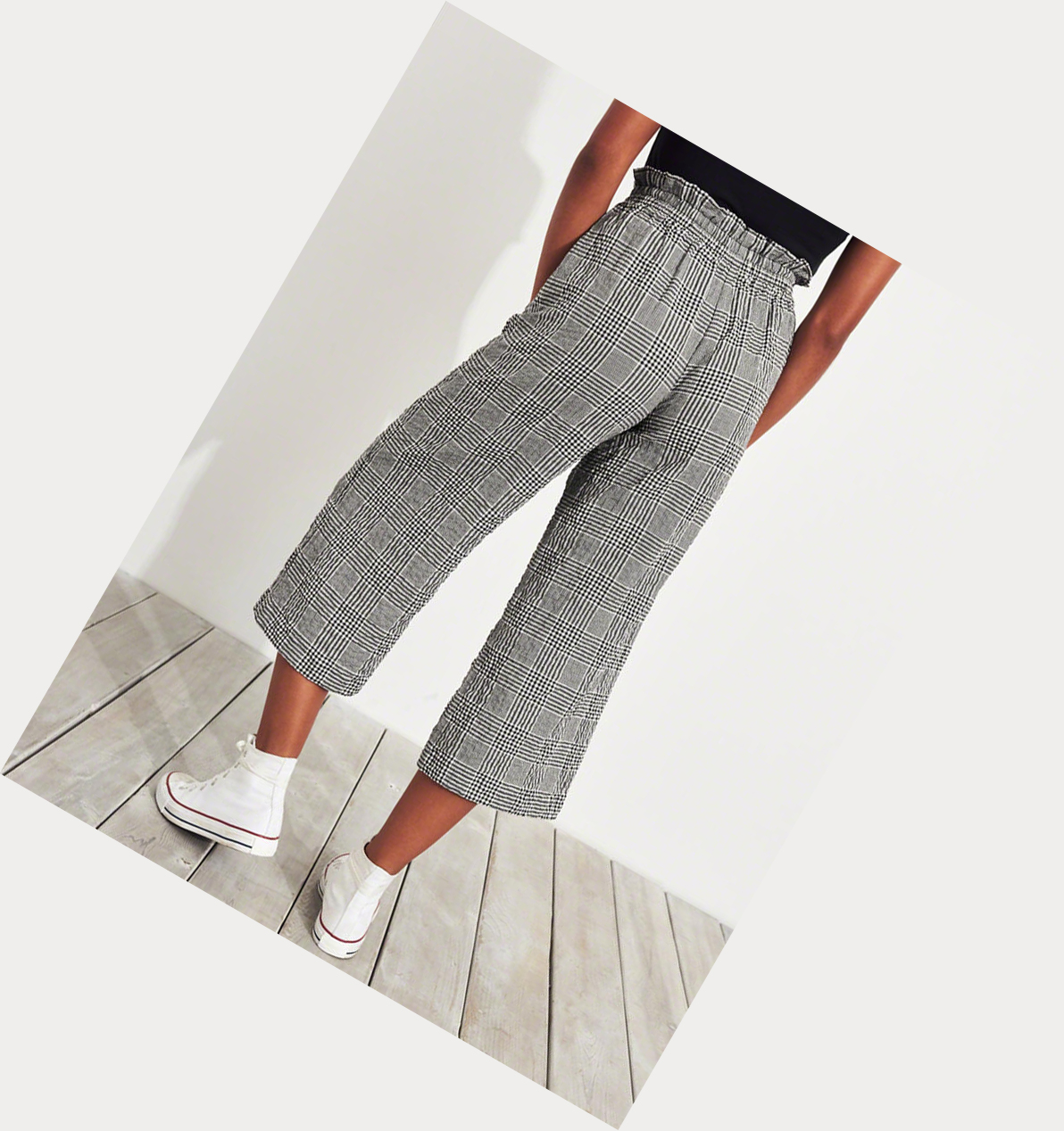 Black Women's Hollister Paper-Bag Ultra High-Rise Pants | UK-245SXDP