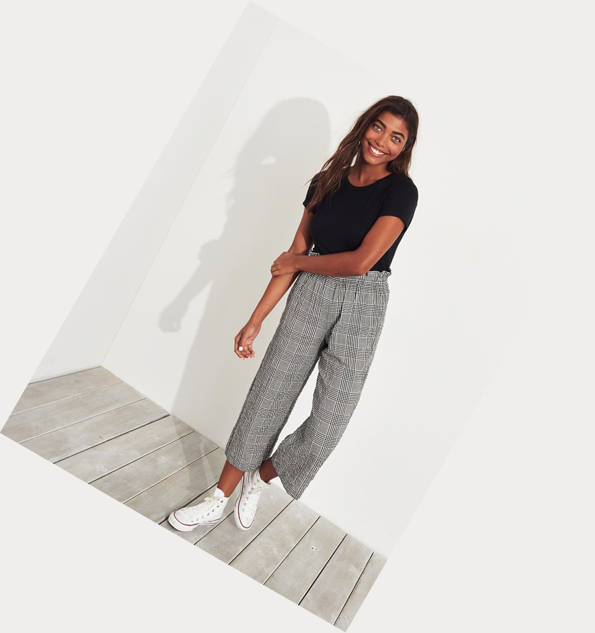 Black Women's Hollister Paper-Bag Ultra High-Rise Pants | UK-245SXDP