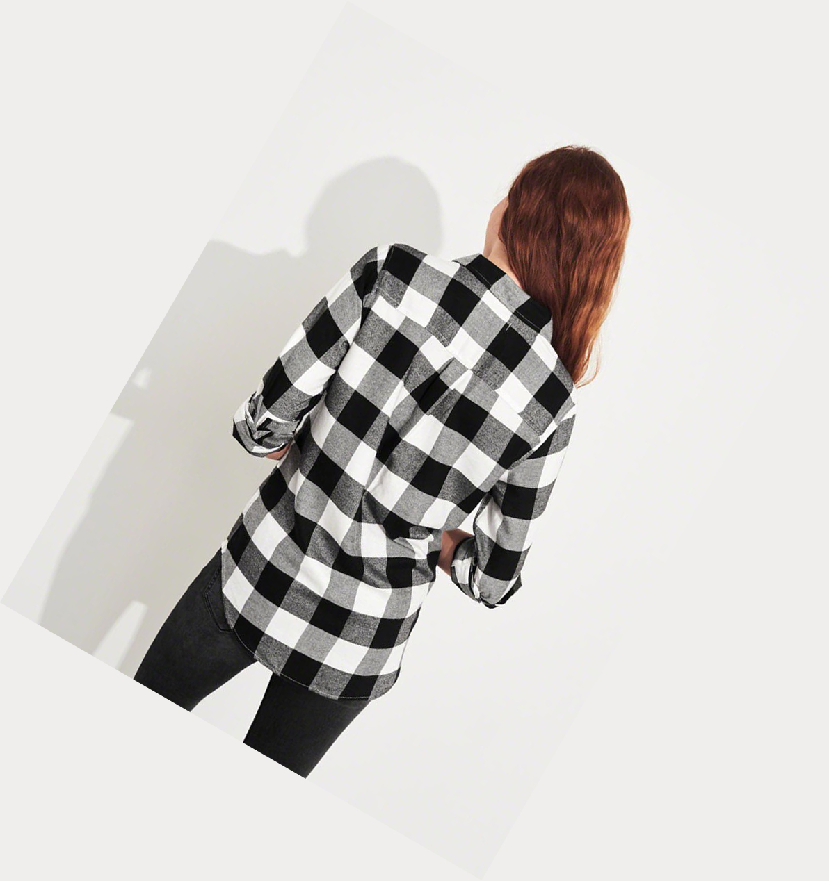 Black Women's Hollister Plaid Long Sleeve | UK-172UJDI