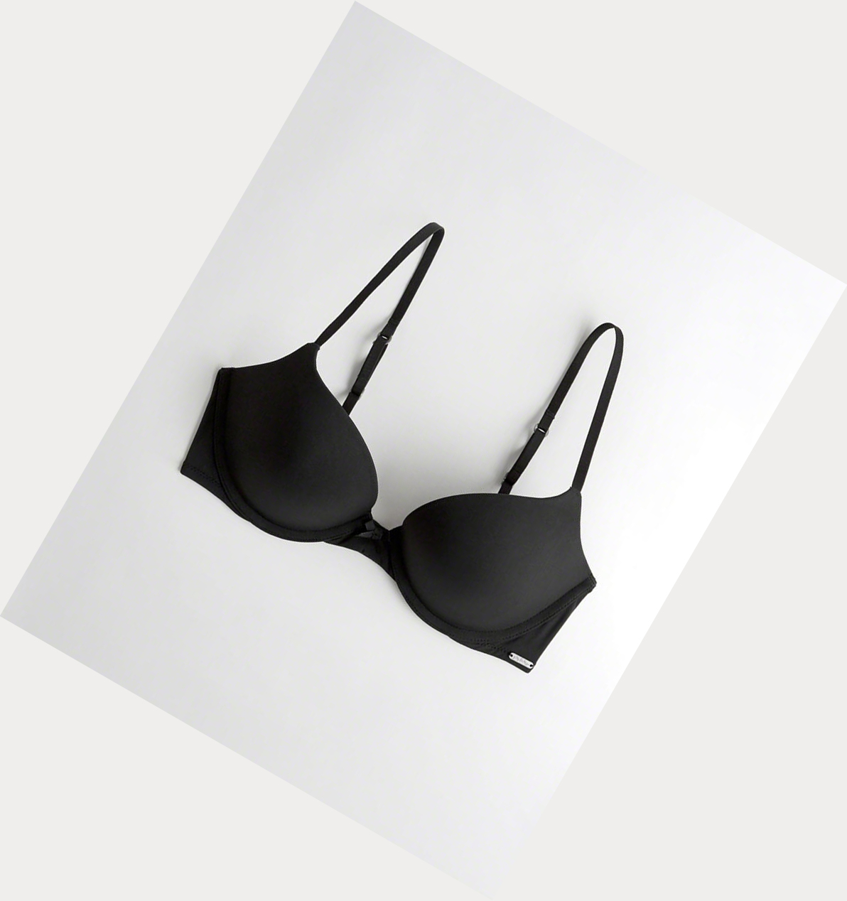 Black Women\'s Hollister Push-Up Plunge Bras | UK-298IJEY