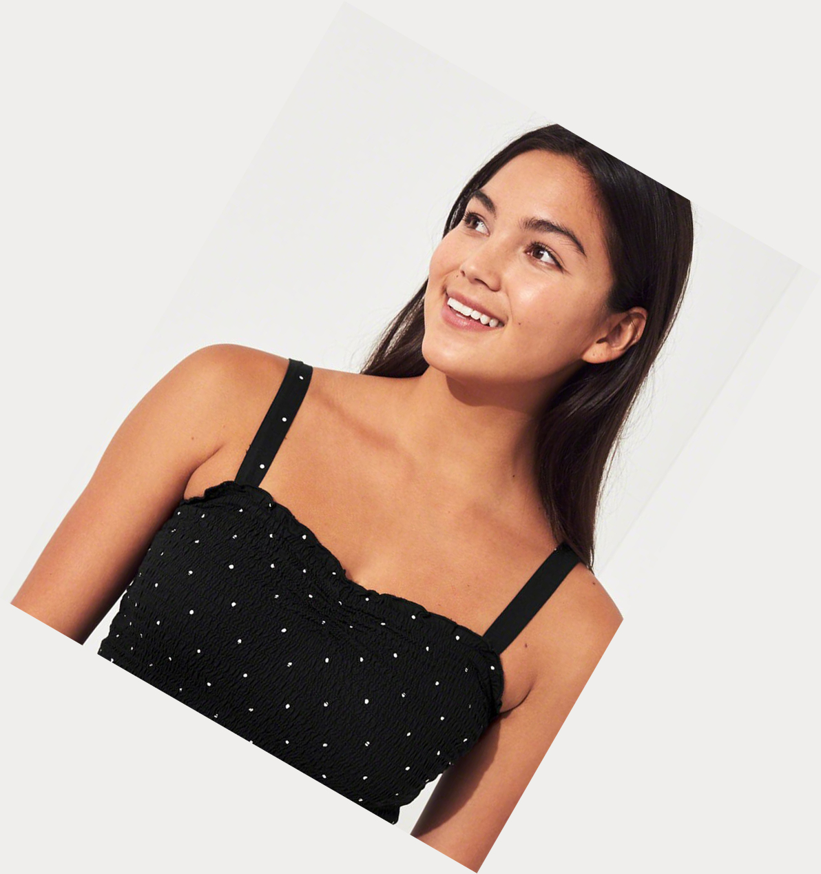 Black Women's Hollister Smocked Midi Dress | UK-648PBIY