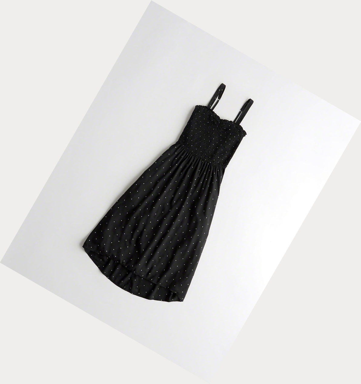 Black Women\'s Hollister Smocked Midi Dress | UK-648PBIY