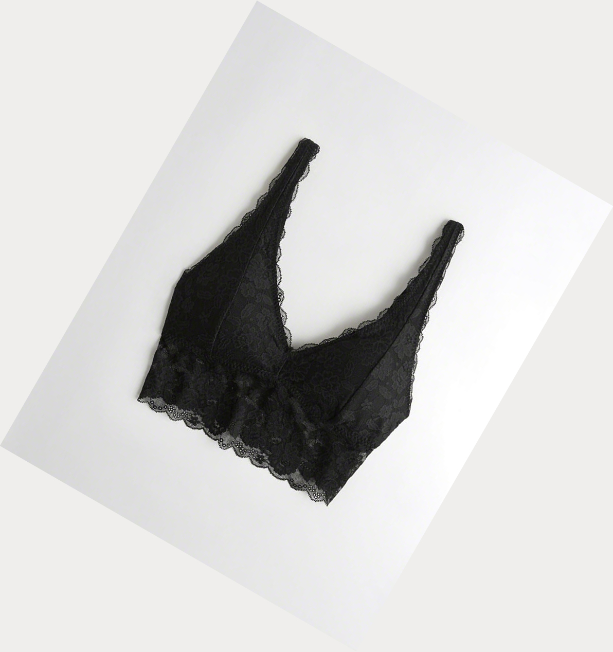 Black Women\'s Hollister Ultra Longline Triangle With Removable Pads Bras | UK-178KMDC