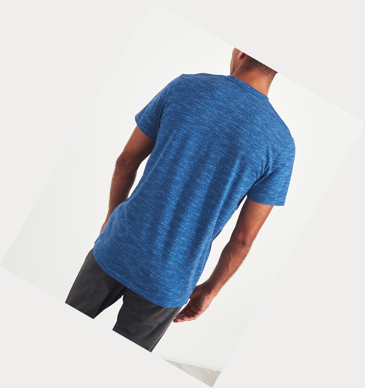 Blue Men's Hollister Must-Have Crewneck Short Sleeve | UK-874ZNSE