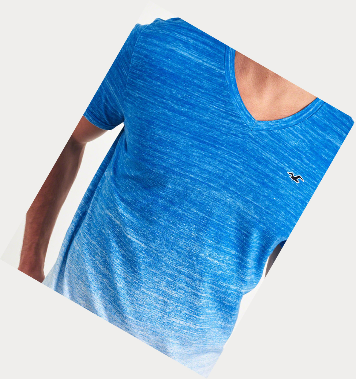 Blue Men's Hollister Must-Have V-Neck Short Sleeve | UK-673RVUS