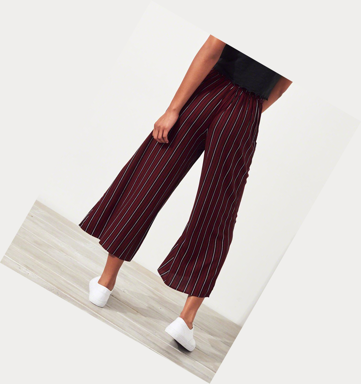 Burgundy Stripes Women's Hollister Ultra High-Rise Pants | UK-476NHSE