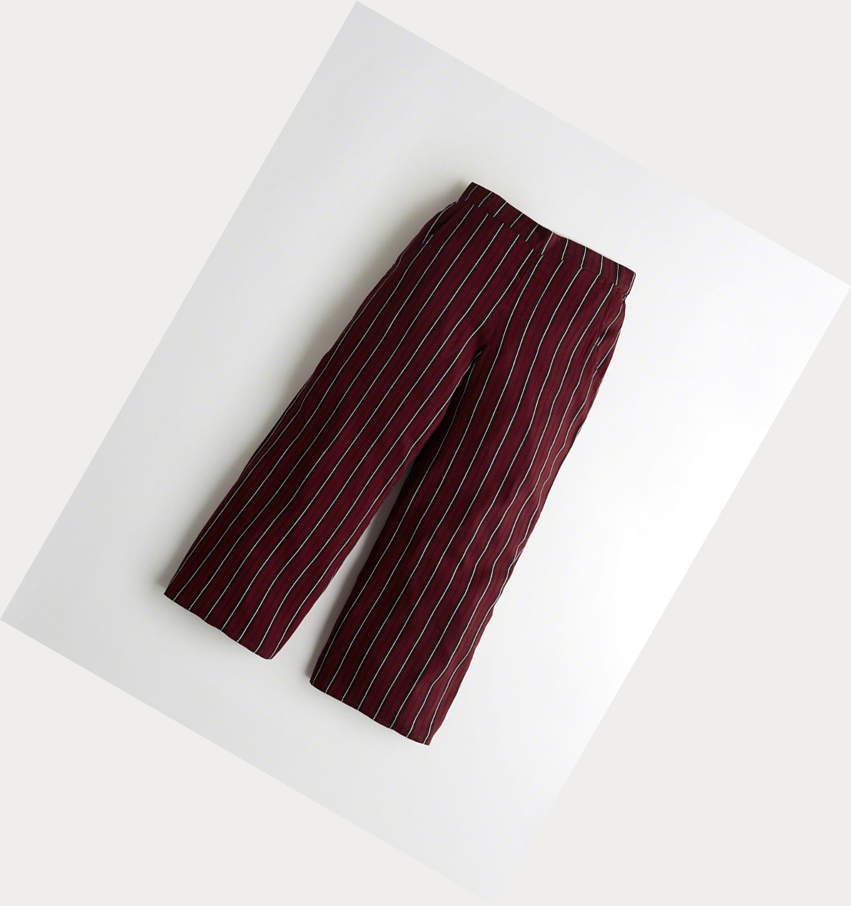 Burgundy Stripes Women\'s Hollister Ultra High-Rise Pants | UK-476NHSE