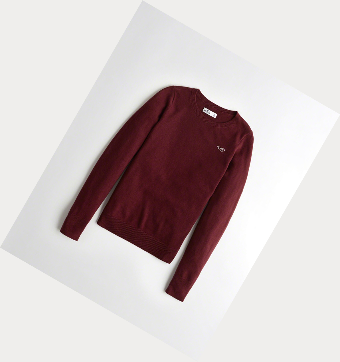 Burgundy Women\'s Hollister Crewneck Sweaters | UK-316OSYE