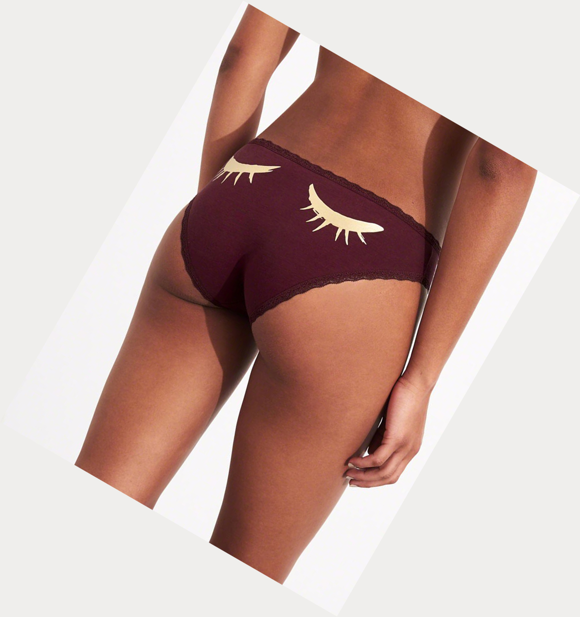 Burgundy Women's Hollister Graphic Cotton Bikini Underwear | UK-518ARVH