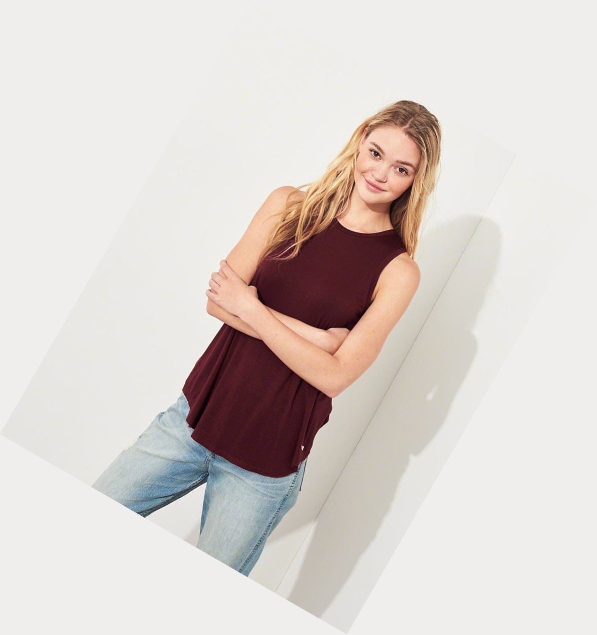 Burgundy Women's Hollister Must-Have Easy Tanks | UK-182RVBT