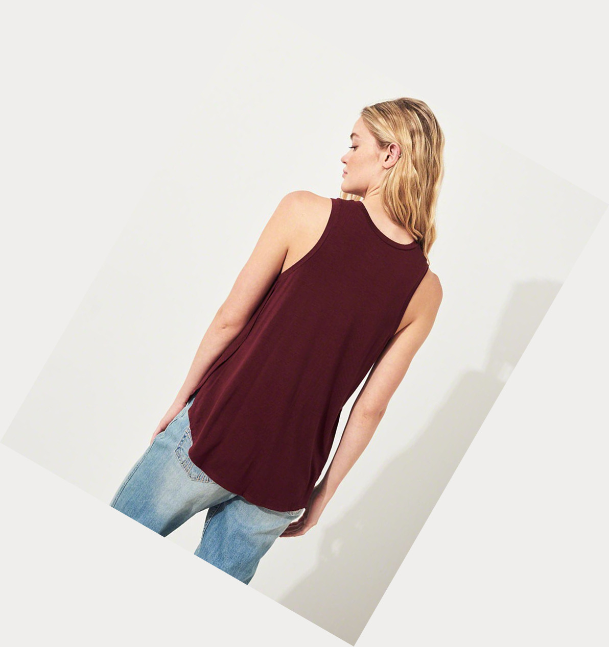 Burgundy Women's Hollister Must-Have Easy Tanks | UK-182RVBT