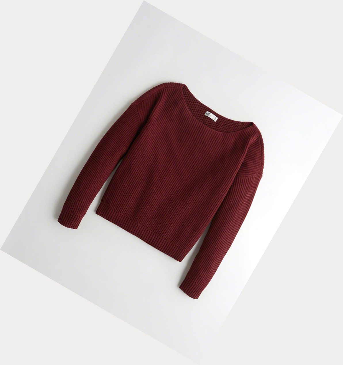 Burgundy Women\'s Hollister On Or Off The Shoulder Sweaters | UK-631BDLI