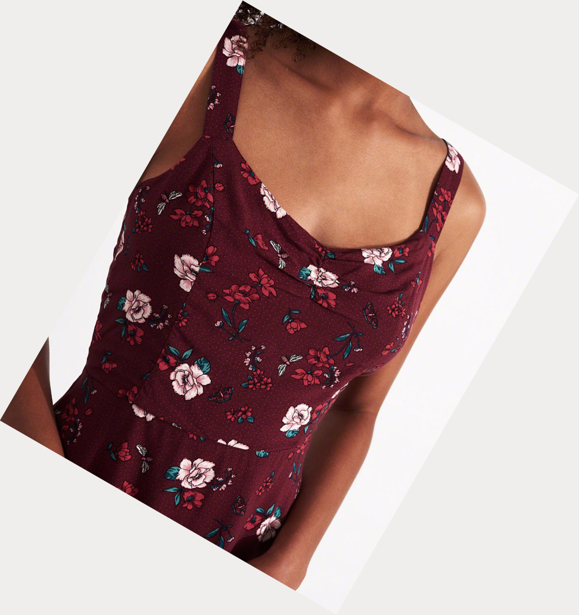 Burgundy Women's Hollister Tie-Back A-Line Dress | UK-972OGZF