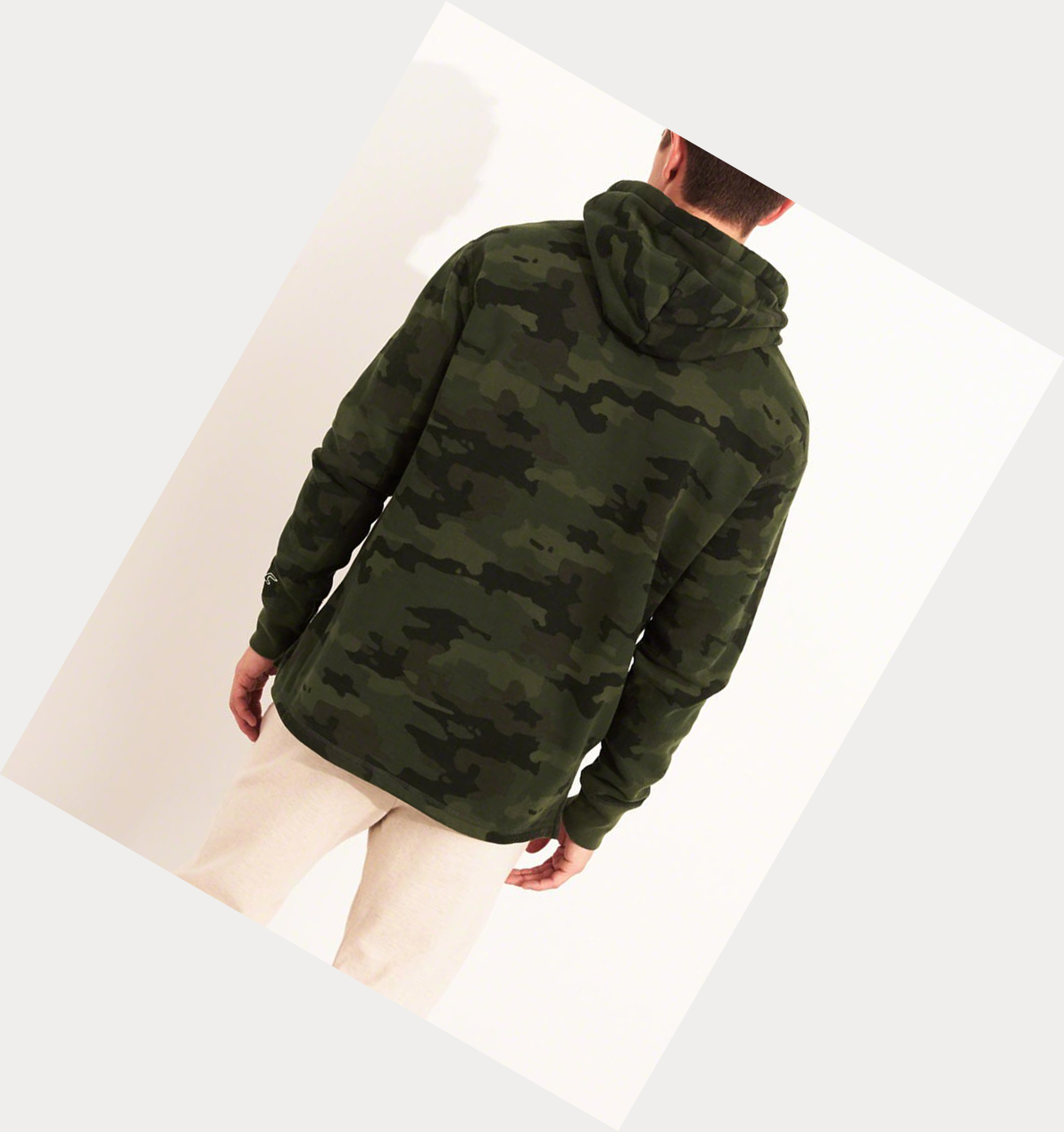 Camo Men's Hollister Embroidered Logo Hoodie | UK-210IPZJ