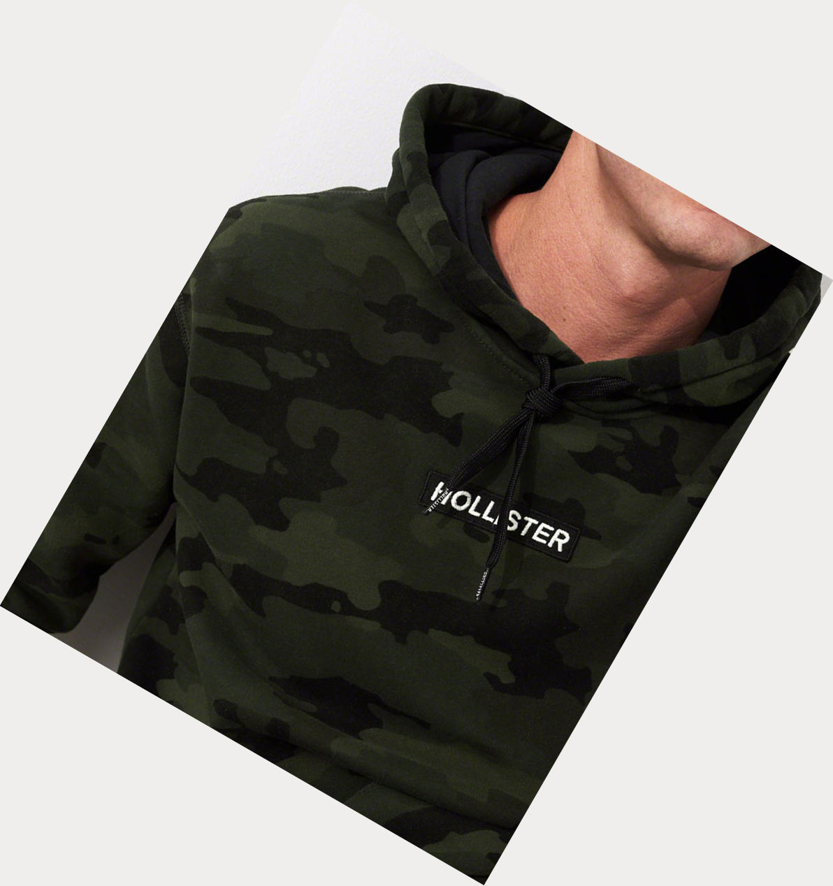 Camo Men's Hollister Embroidered Logo Hoodie | UK-210IPZJ