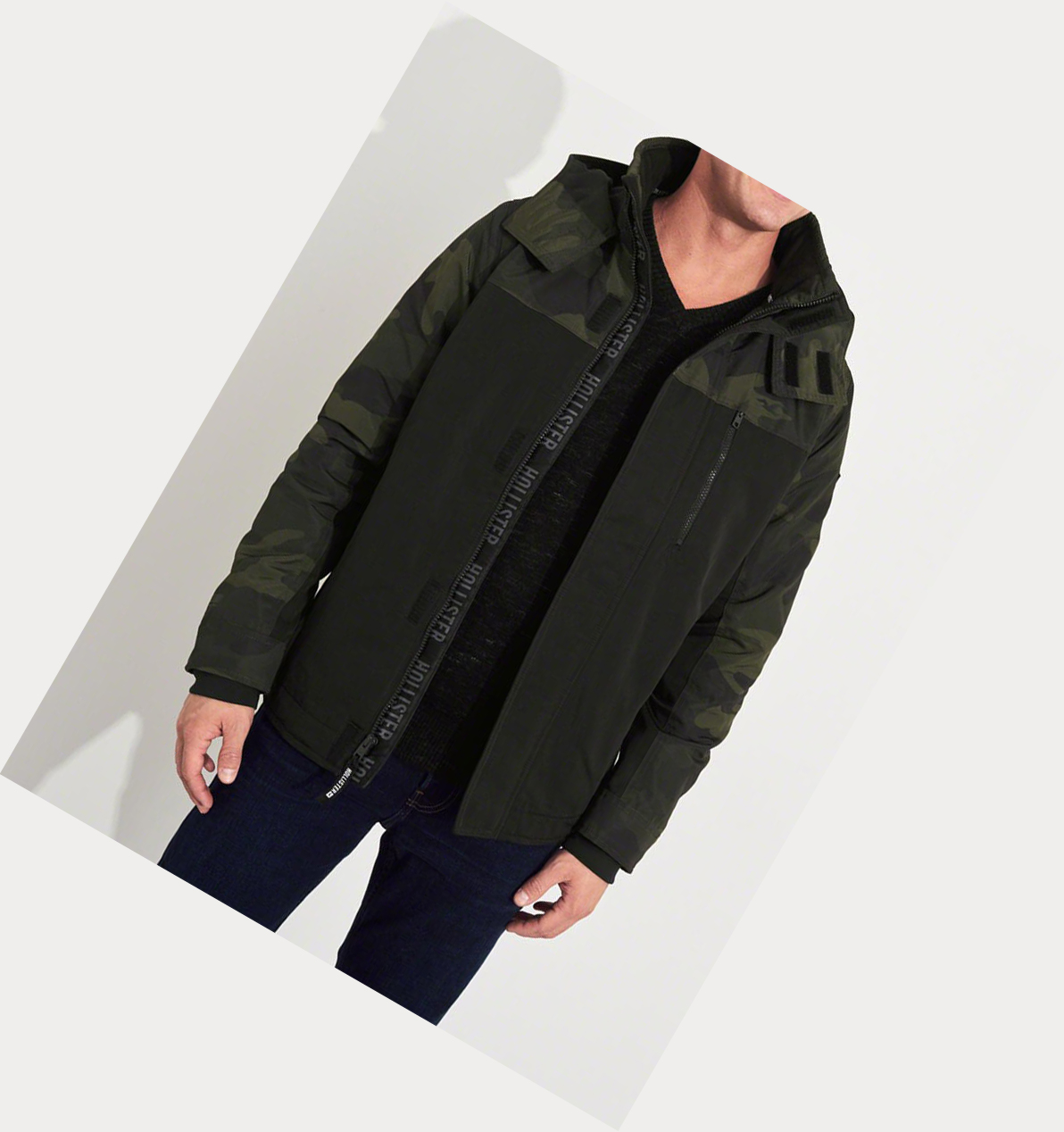 Camo Men's Hollister Fleece-Lined Jackets | UK-376YGVX