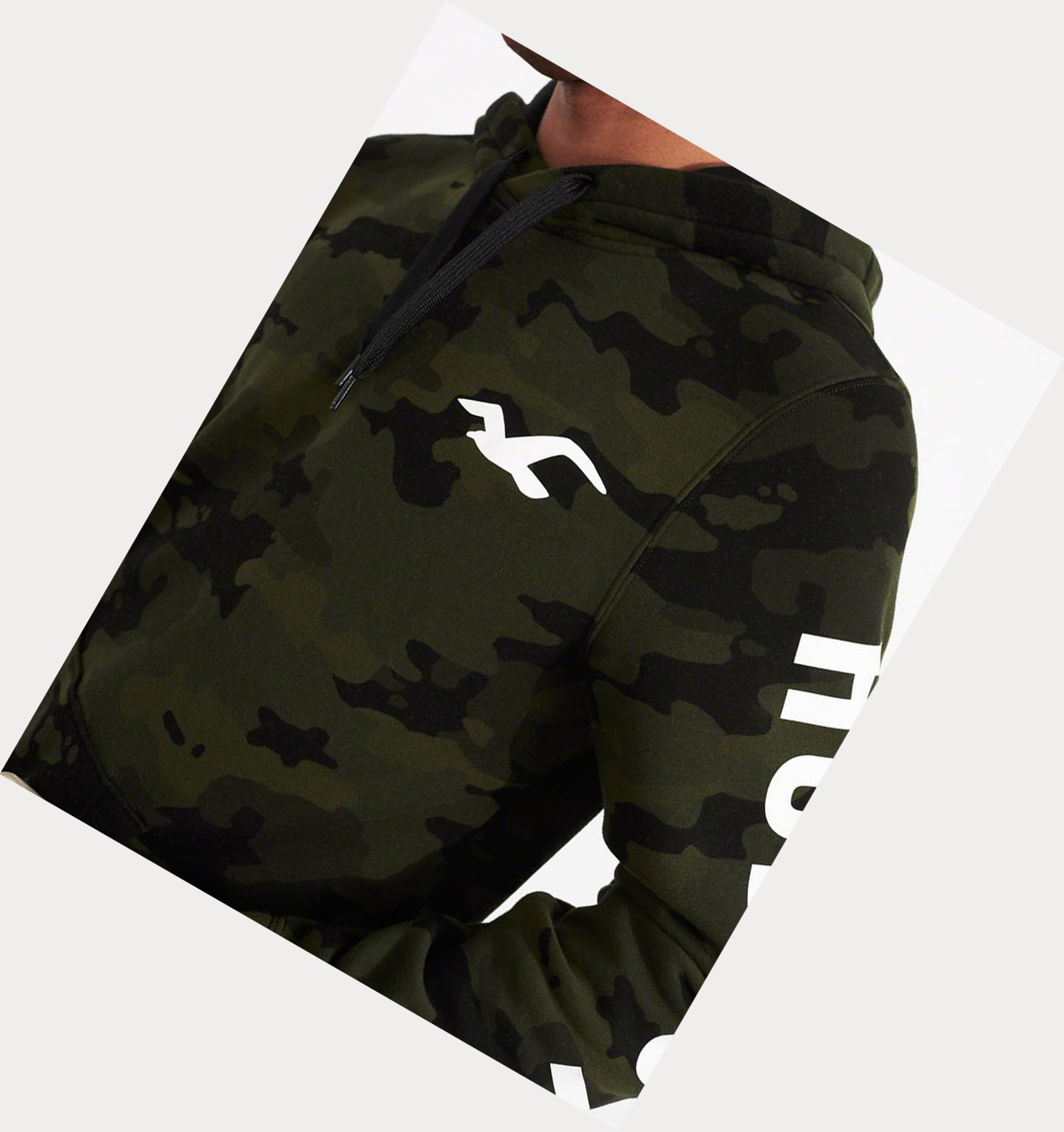 Camo Men's Hollister Print Logo Hoodie | UK-504CRPO