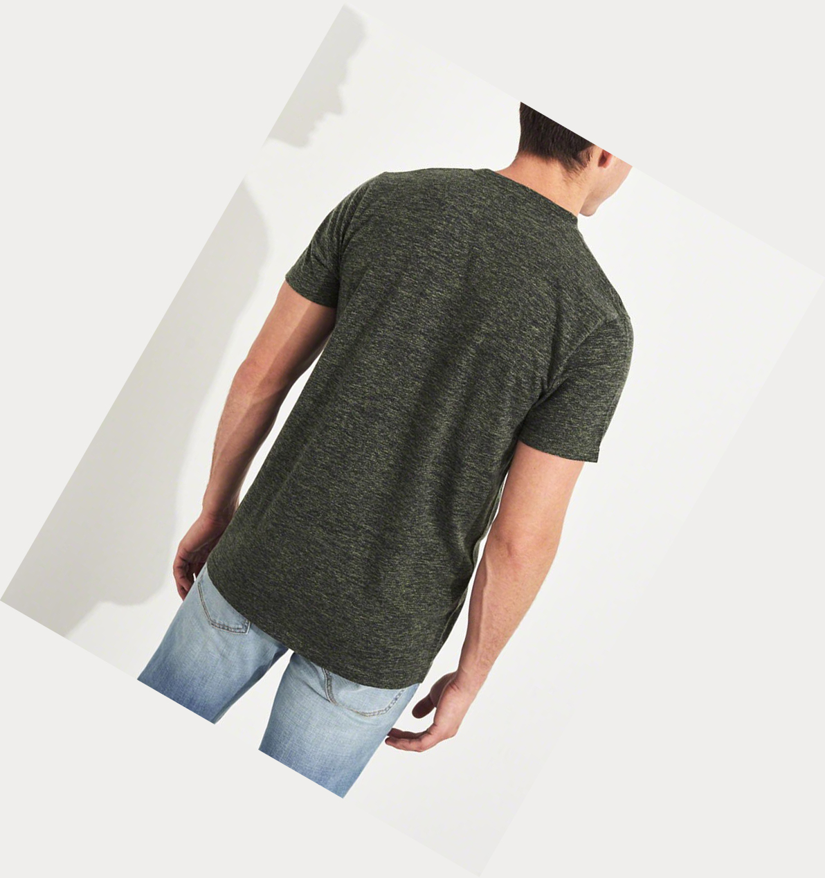 Dark Olive Men's Hollister Must-Have Crewneck Short Sleeve | UK-365PUIF