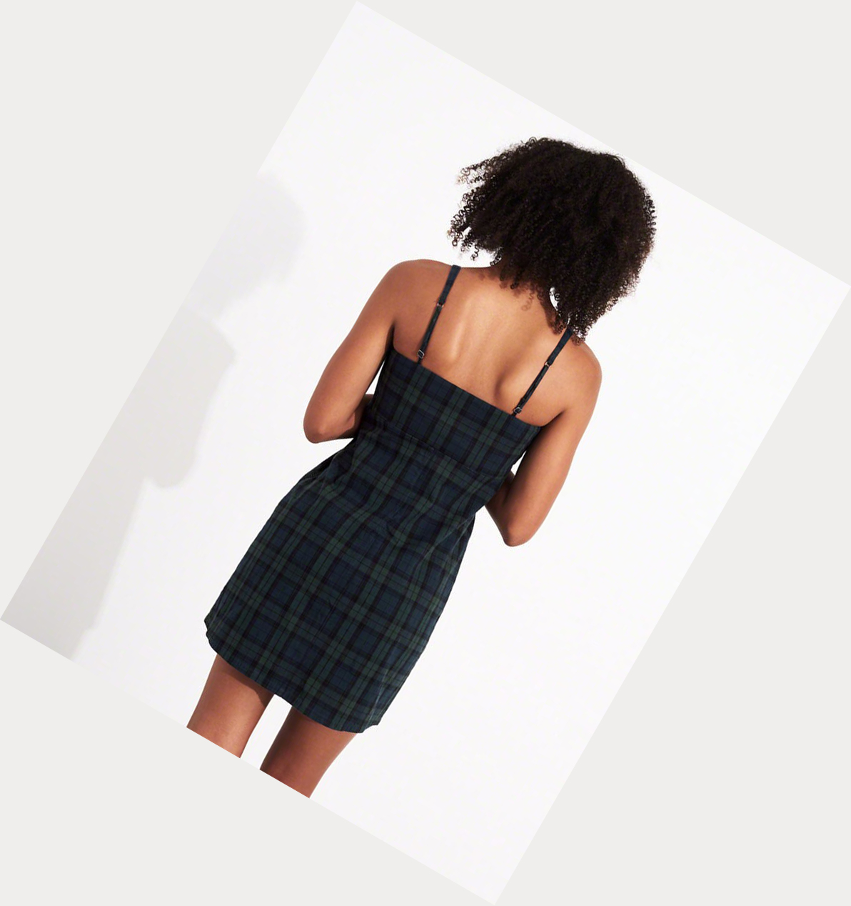 Green Women's Hollister Plaid Mini Dress | UK-470LZHV