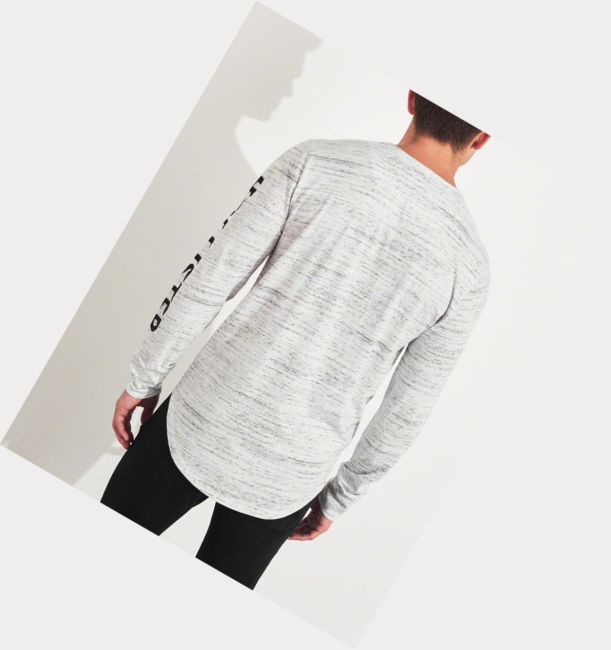 Grey Men's Hollister Rose Long Sleeve | UK-651QOPD