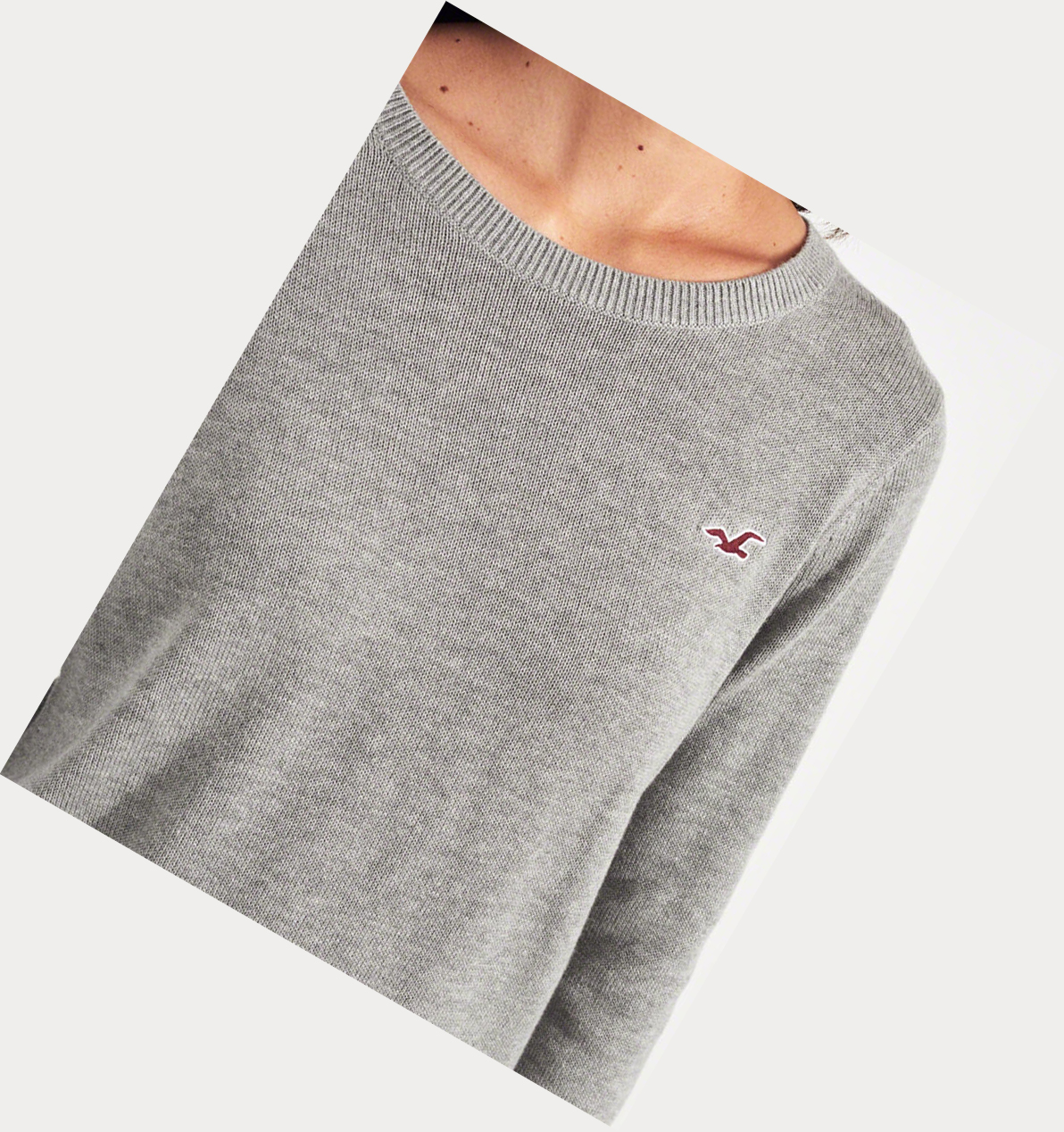 Grey Women's Hollister Crewneck Sweaters | UK-645KGBP