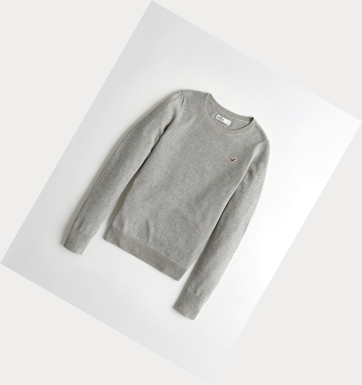 Grey Women\'s Hollister Crewneck Sweaters | UK-645KGBP