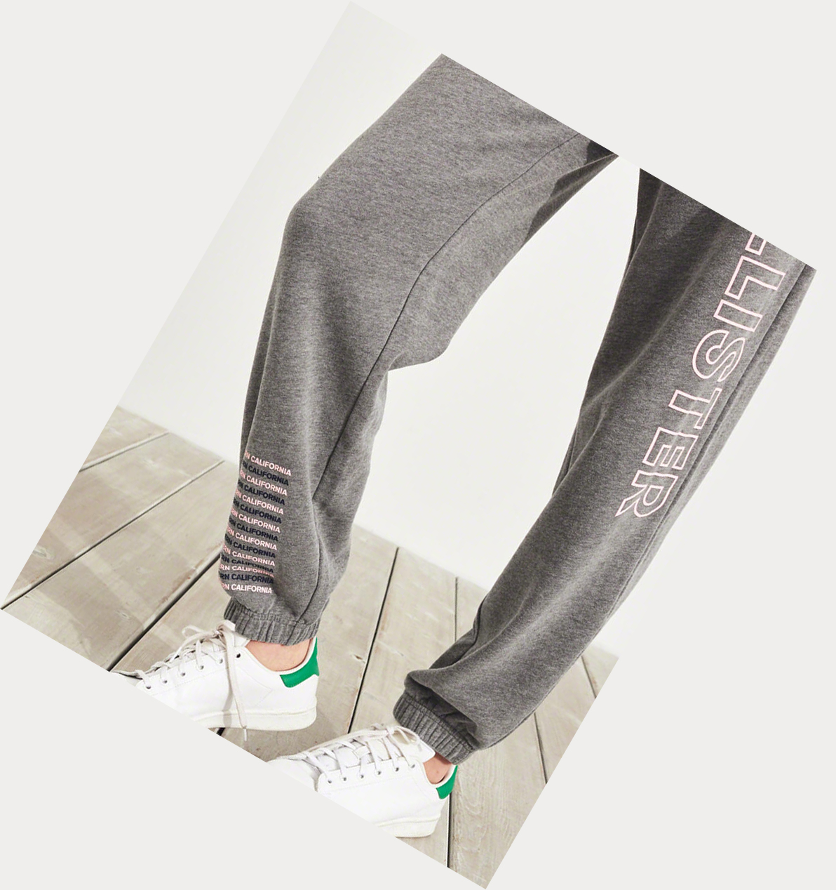 Grey Women's Hollister High-Rise Banded Boyfriend Sweatpants | UK-694CKQJ