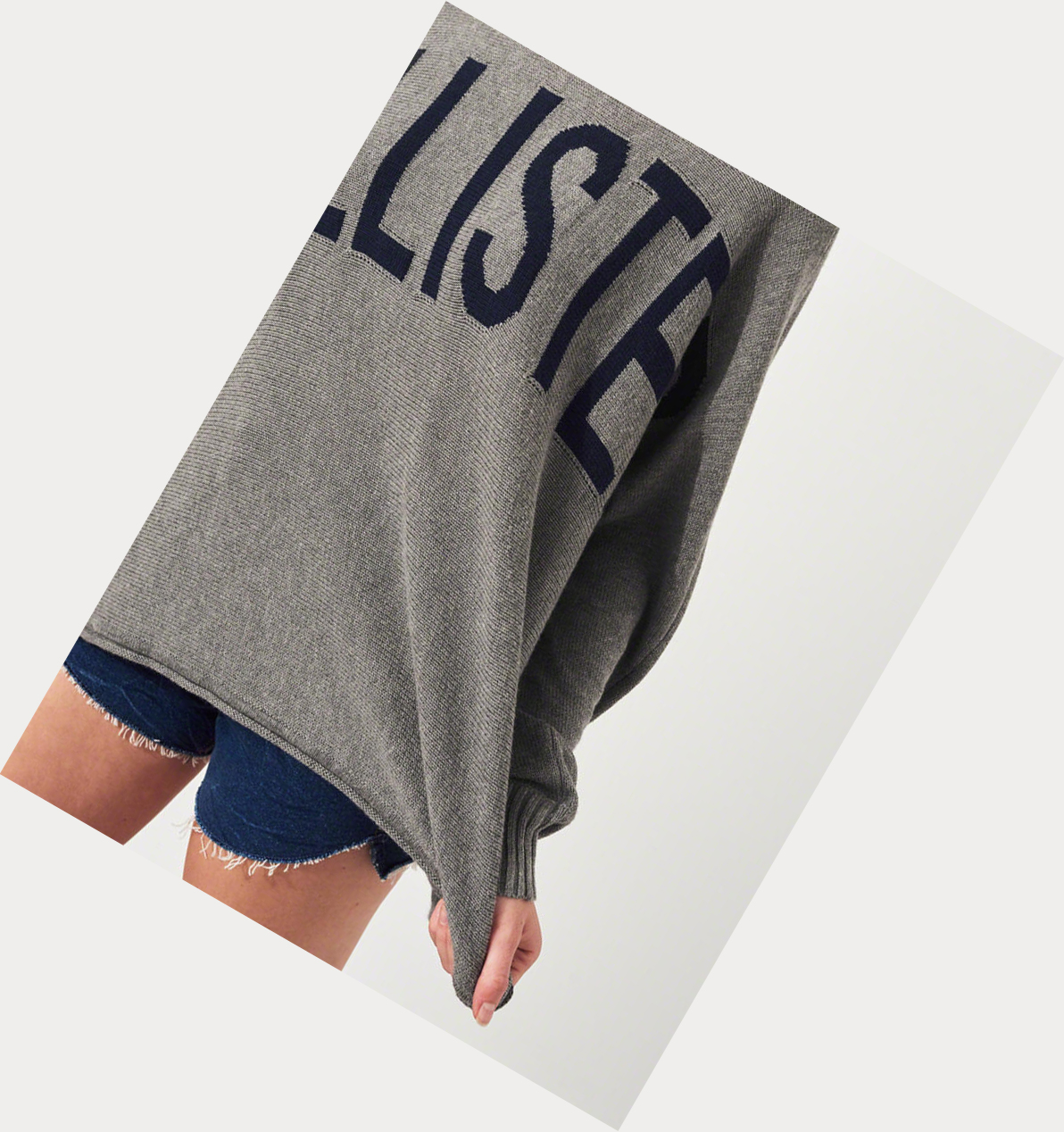 Grey Women's Hollister Logo Oversized Sweaters | UK-065PKYU