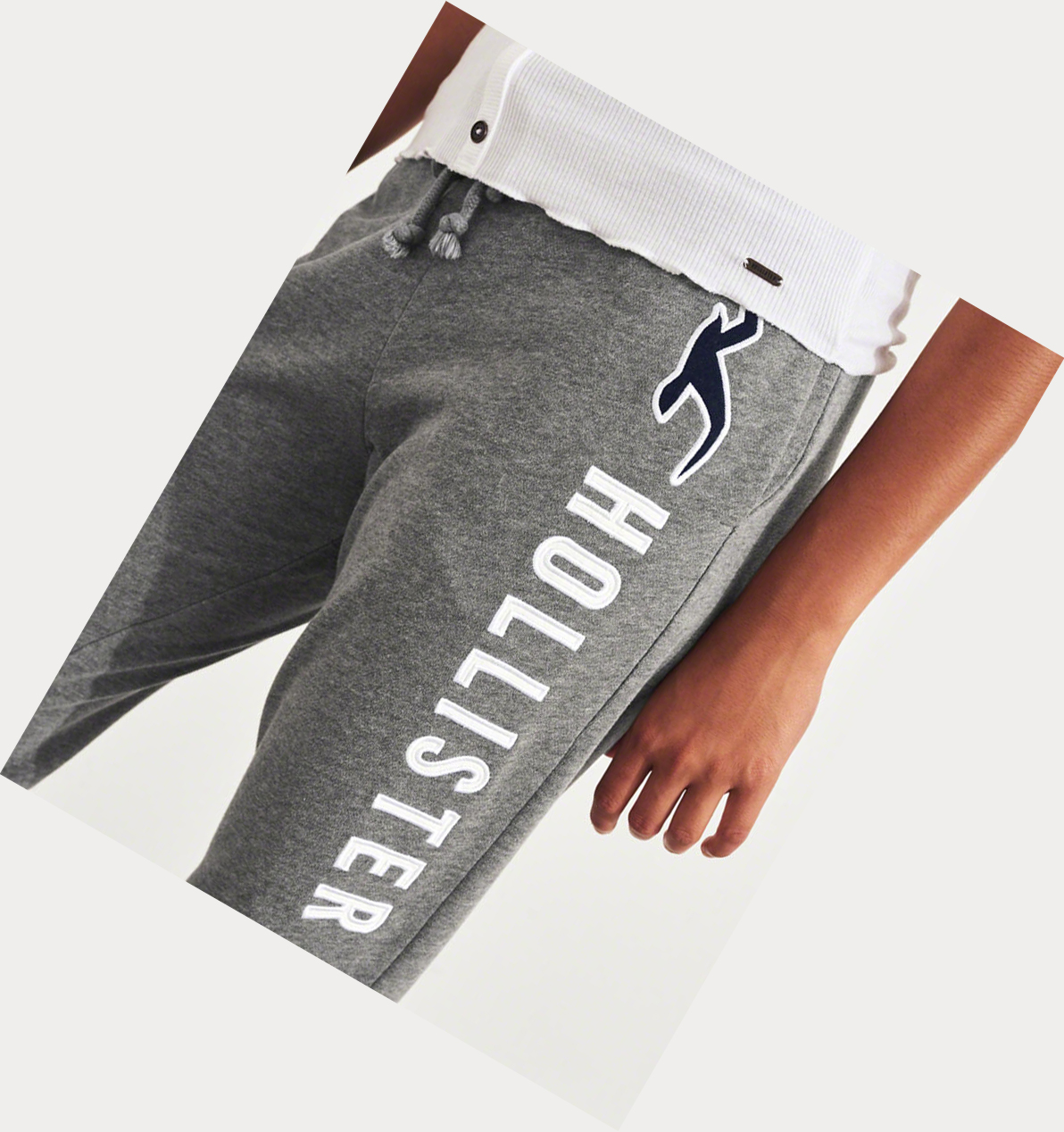 Grey Women's Hollister Mid-Rise Fleece Sweatpants | UK-850DMPZ