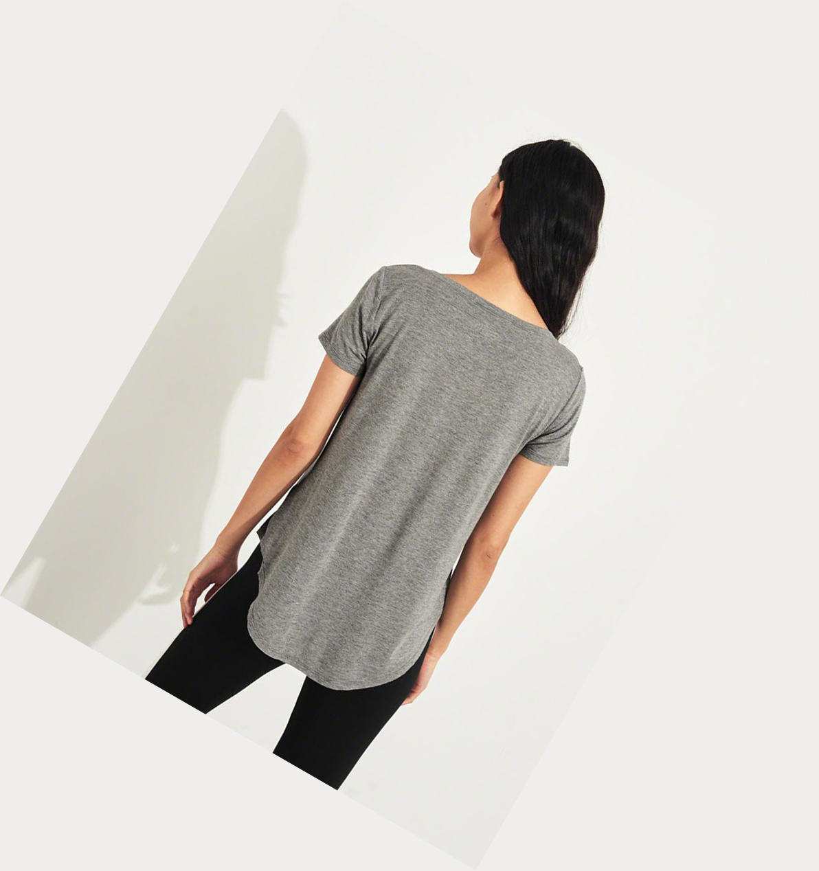 Grey Women's Hollister Must-Have Easy Short Sleeve | UK-265ODWJ