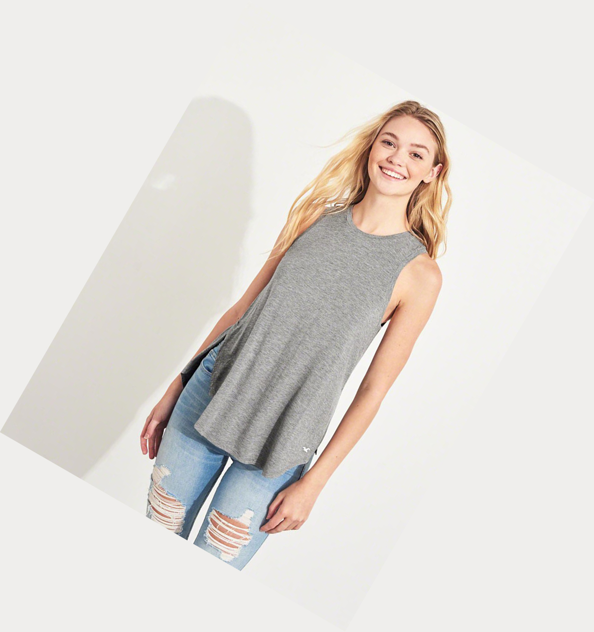 Grey Women's Hollister Must-Have Easy Tanks | UK-890CTAD