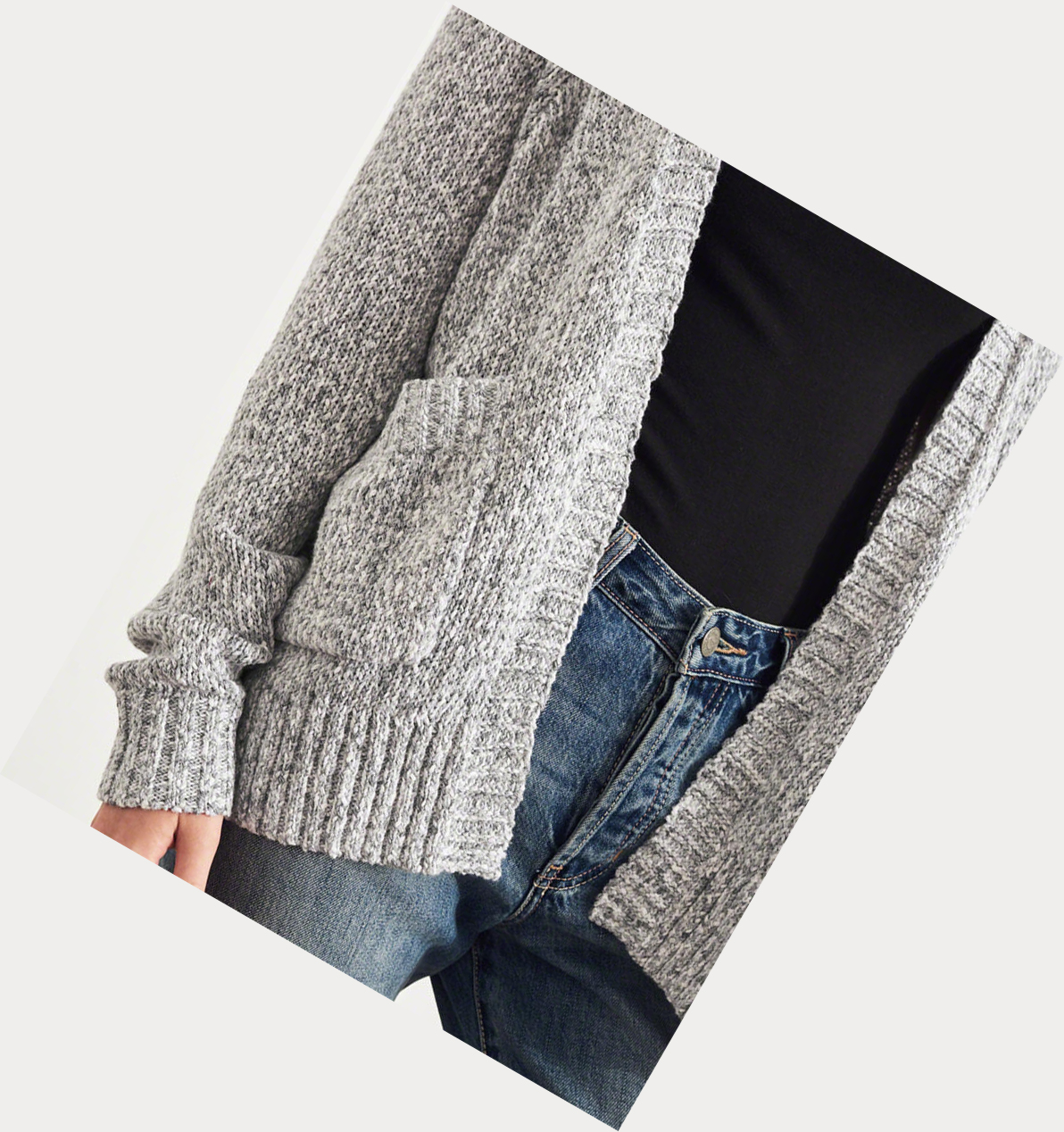 Grey Women's Hollister Textured Oversized Cardigan Sweaters | UK-207LGTY