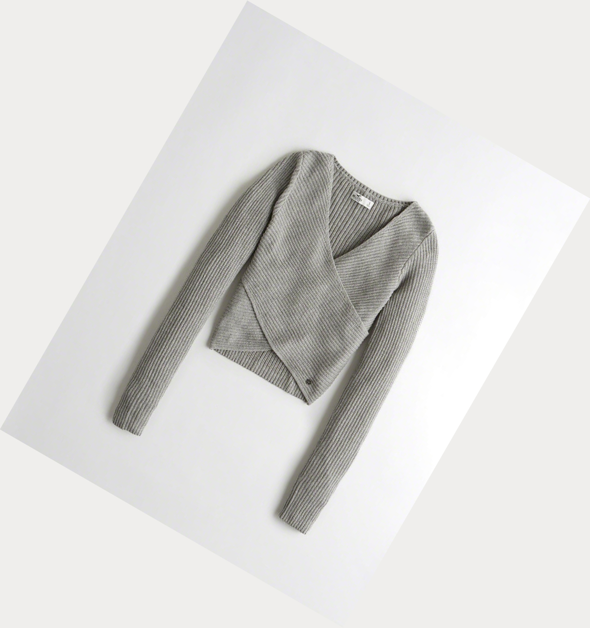 Grey Women\'s Hollister Wrap-Front Sweaters | UK-397SLTK