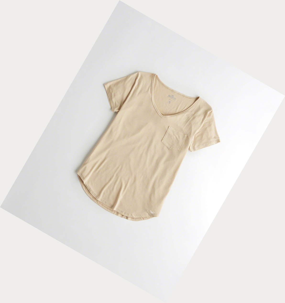 Light Brown Women\'s Hollister Must-Have Easy Short Sleeve | UK-317EINQ