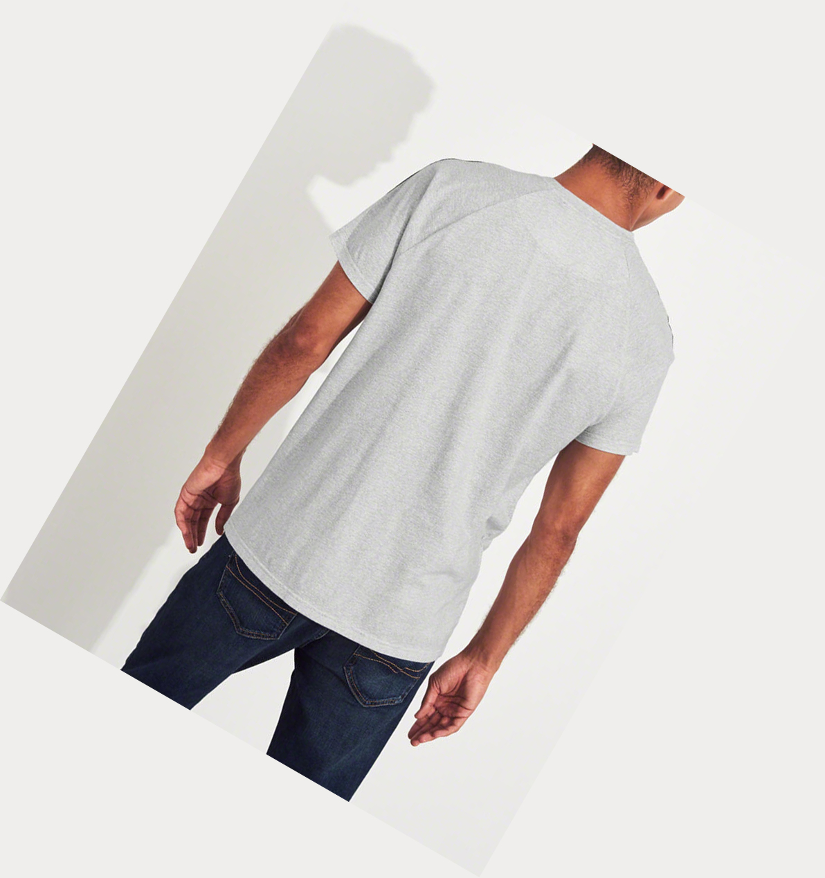 Light Grey Men's Hollister Must-Have Crewneck Short Sleeve | UK-519XCIA