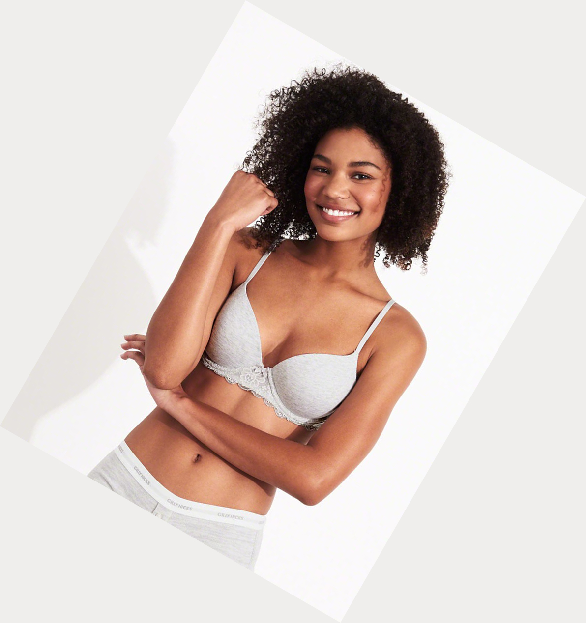 Light Grey Women's Hollister Lightly Lined Demi Bras | UK-531PGHE