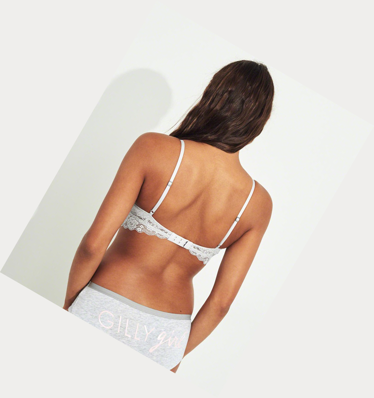 Light Grey Women's Hollister Longline Push-Up Demi Bras | UK-137CMRJ