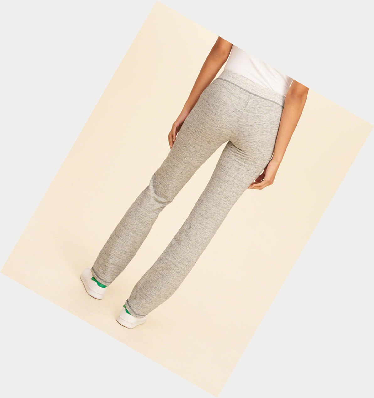 Light Grey Women's Hollister Straight-Leg Sweatpants | UK-935XTGS