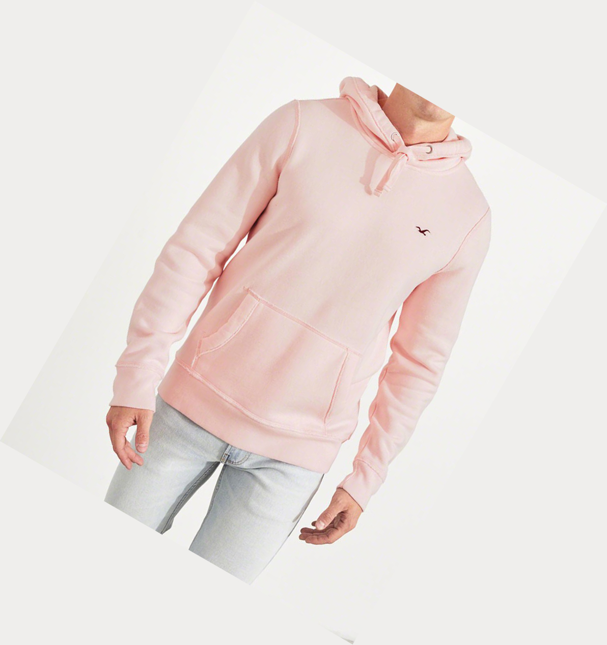 Light Pink Men's Hollister Icon Hoodie | UK-160PXMF