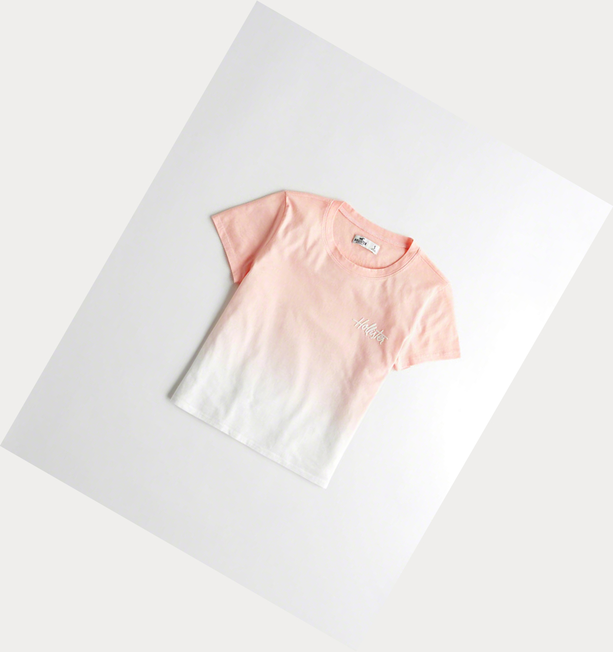 Light Pink Women\'s Hollister Ombré Short Sleeve | UK-986DYQV