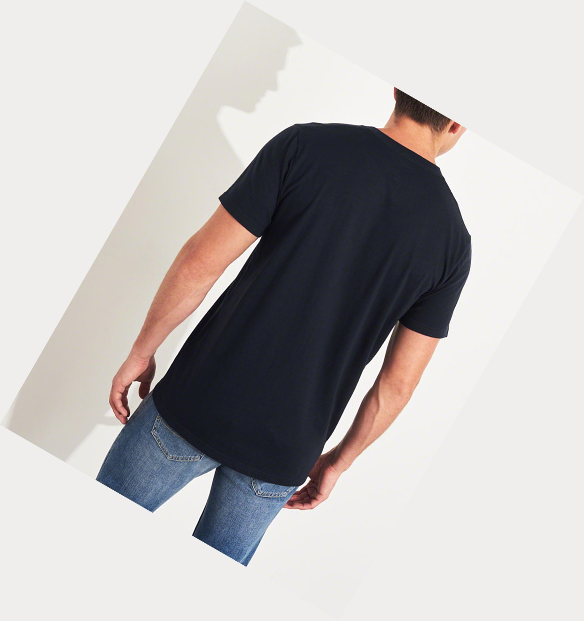 Navy Men's Hollister Must-Have Crewneck Short Sleeve | UK-286GLVB