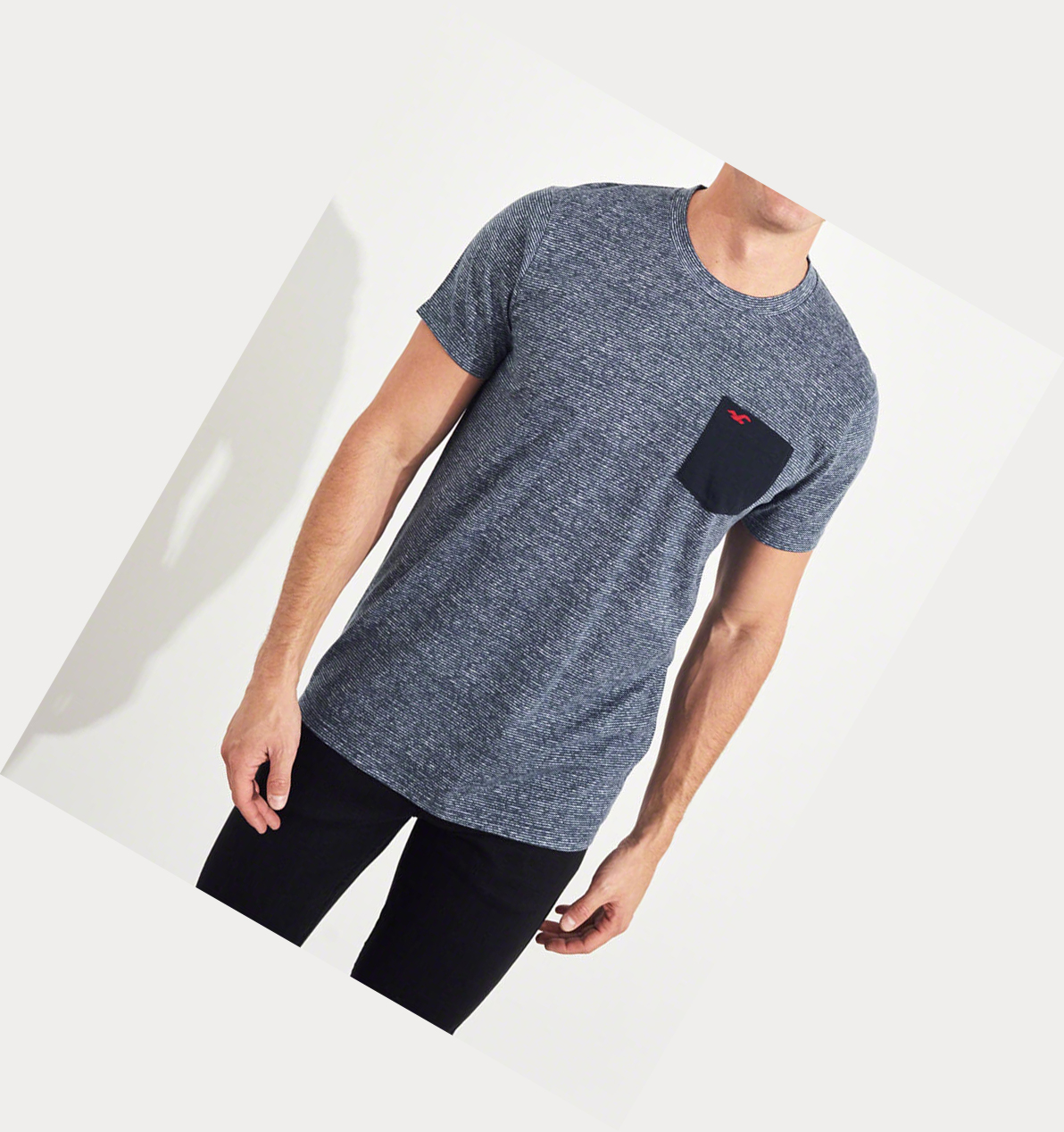 Navy Men's Hollister Must-Have Crewneck Short Sleeve | UK-387HMCD