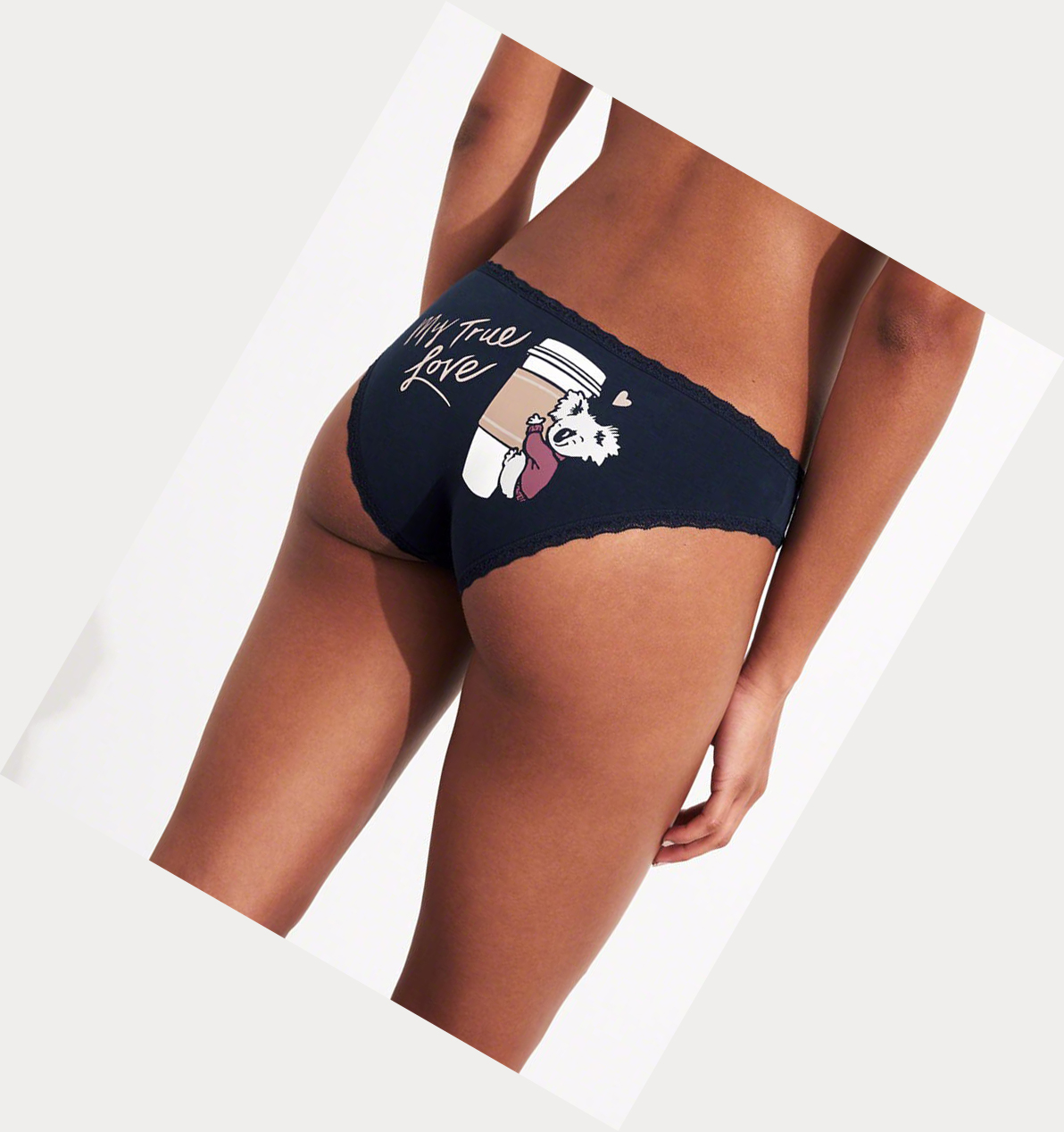 Navy Women's Hollister Graphic Cotton Bikini Underwear | UK-251UAXF